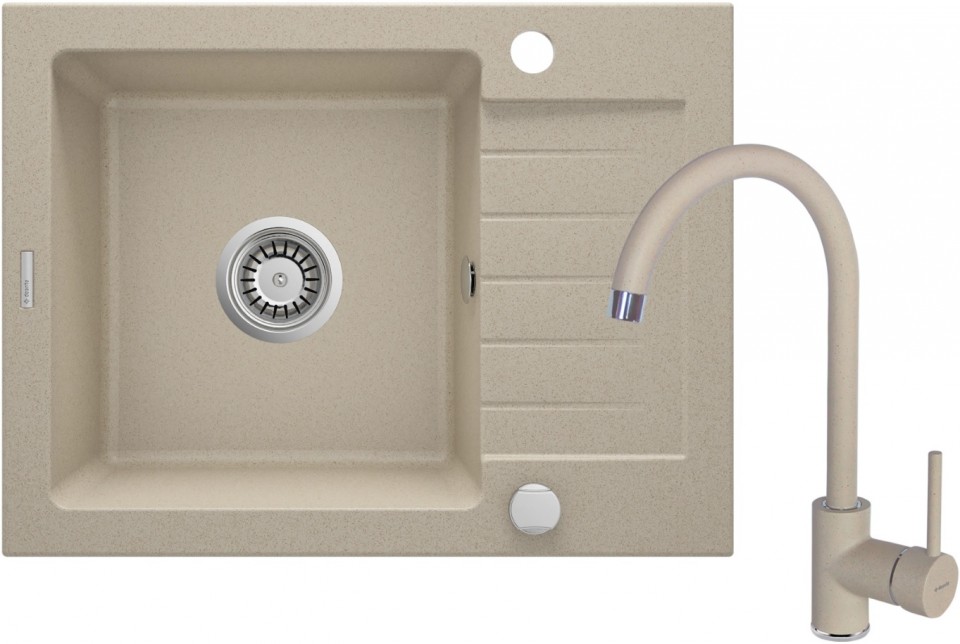 Deante, Zorba, gr�nit mosogat� csapteleppel, 1 medenc�s, homok sz�n 58*44*16,4 cm ZQZA711A I.o.