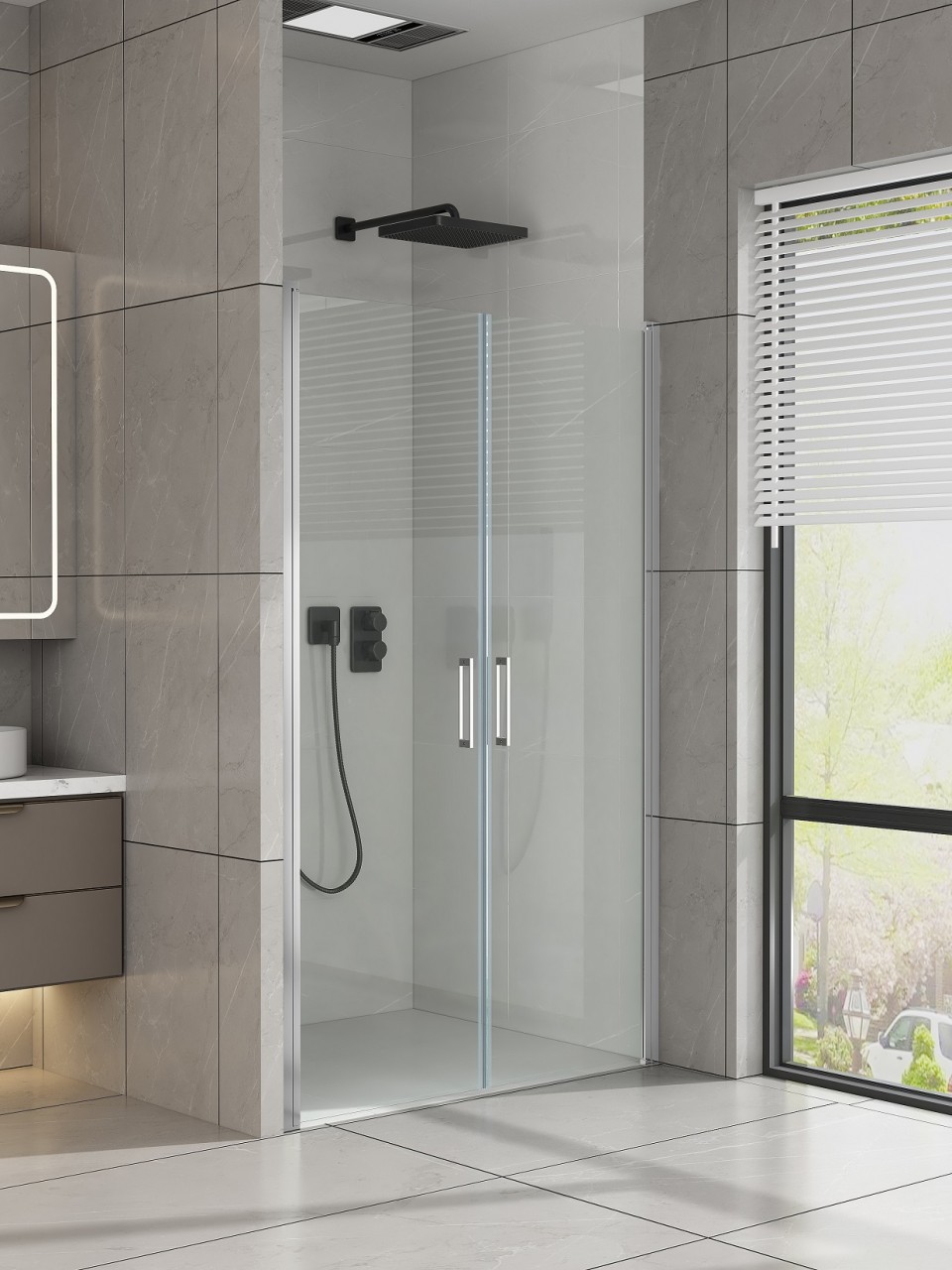 Zuhanyajt, A.D. LC-121, Dupla szrny, 6 mm nano fellet veg, 80 cm 