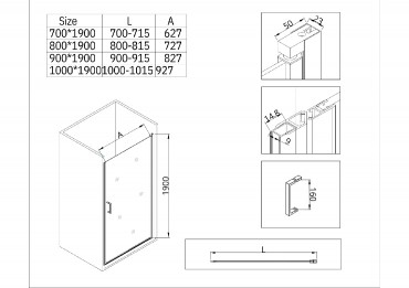 Zuhanyajt, A.D. LC-122, 6 mm nano fellet veg, 100 cm