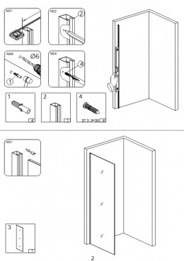 Zuhanyfal, AD Walk-in, LC-WL, 8 mm nano fel�let� �veg, 90 cm