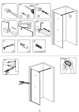 Zuhanyfal, AD Walk-in, LC-WL, 8 mm nano fel�let� �veg, 90 cm