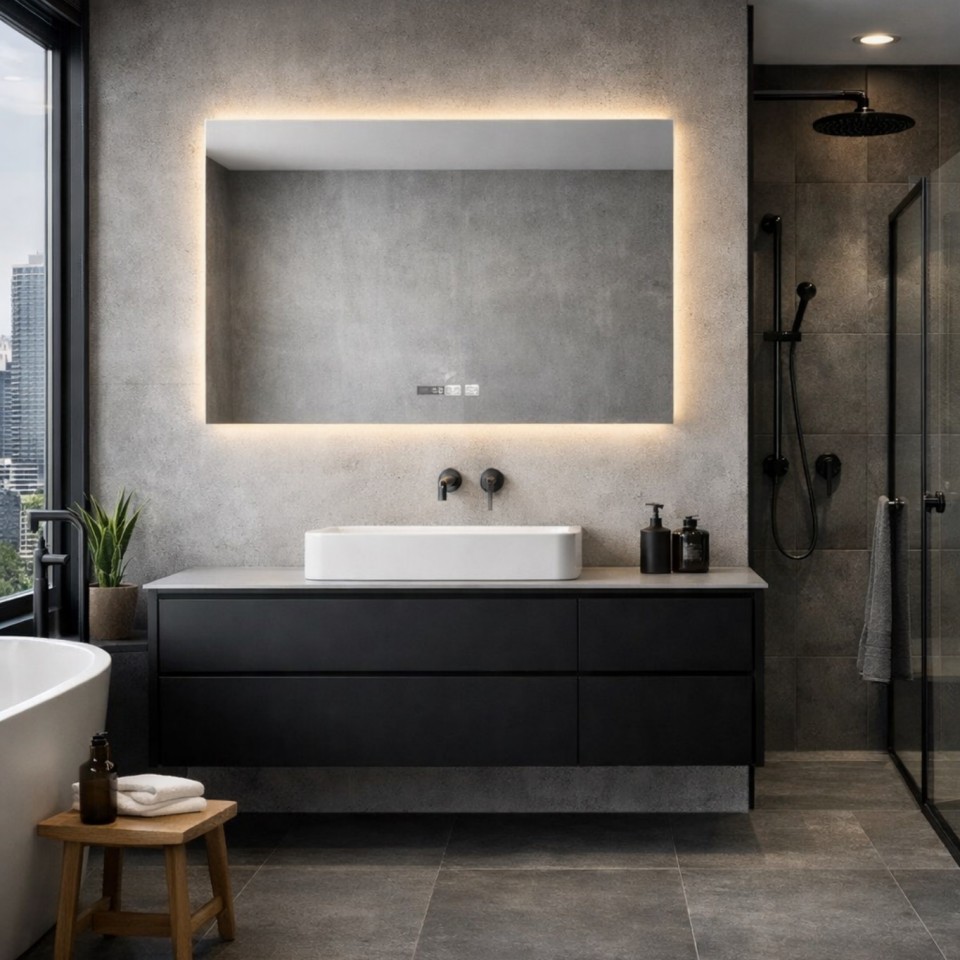 A.D. LED-473, sz�gletes okos t�k�r, h�tt�rvil�g�t�ssal, 36w, 80x60 cm