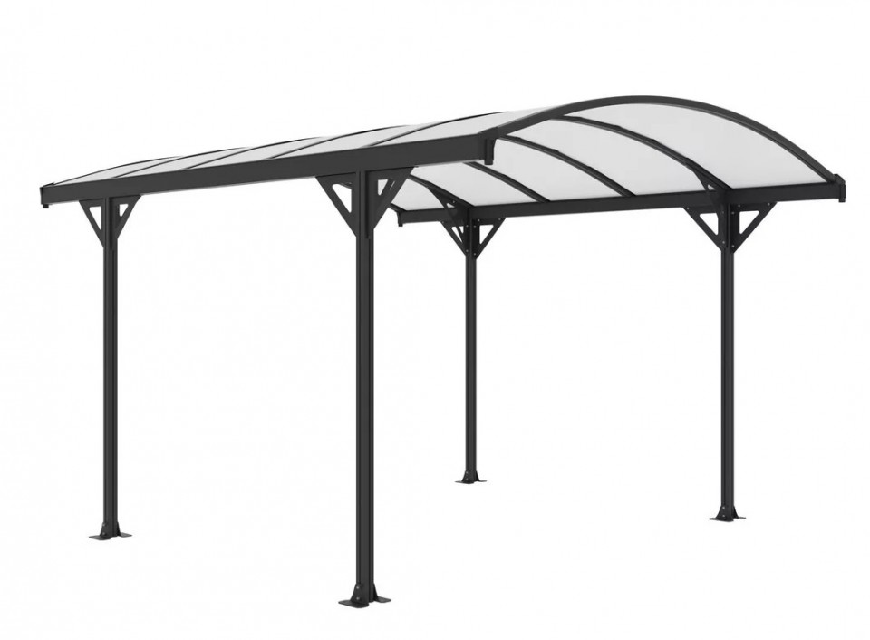 Rojaplast, Allen A kocsibe�ll�, alum�nium �s polikarbon�t, 366x302x230 cm, fekete