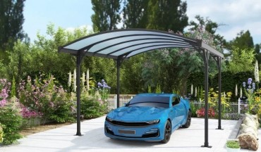 Rojaplast, Allen A kocsibell, alumnium s polikarbont, 366x302x230 cm, fekete