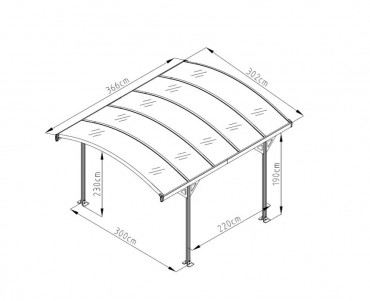 Rojaplast, Allen A kocsibell, alumnium s polikarbont, 366x302x230 cm, fekete