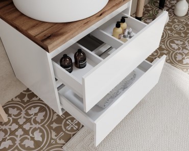 S-Due, City 80, frdszoba btor pulttal 80 cm, tkr 80x60 cm, 2 fikos, lmpa, fehr 