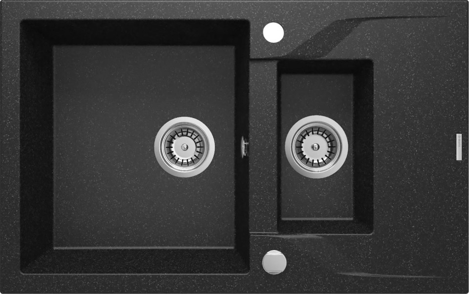 Deante, Andante, gr�nit mosogat�, 1.5 medenc�s csepegtet�vel, fekete, 78*49*19,4 cm, ZQN_2513 