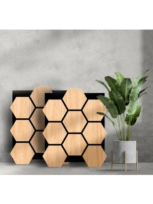 Inspiro Design, Hexasound, White Oak, akusztikus fali panel, feh�r t�lgy 760*620*18 mm