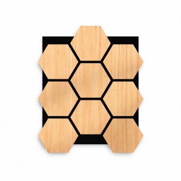 Arhci Design, Hexa, White Oak akusztikus fali panel, feh�r t�lgy, 760*620*18 mm