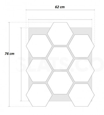 Arhci Design, Hexa, Grey Oak, akusztikus fali panel, sz�rke t�lgy 760*620*18 mm