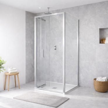 Zuhanykabin, AD LC-A02 harm�nika ajt�s, sz�gletes, 6 mm �veg, 90x90 cm 
