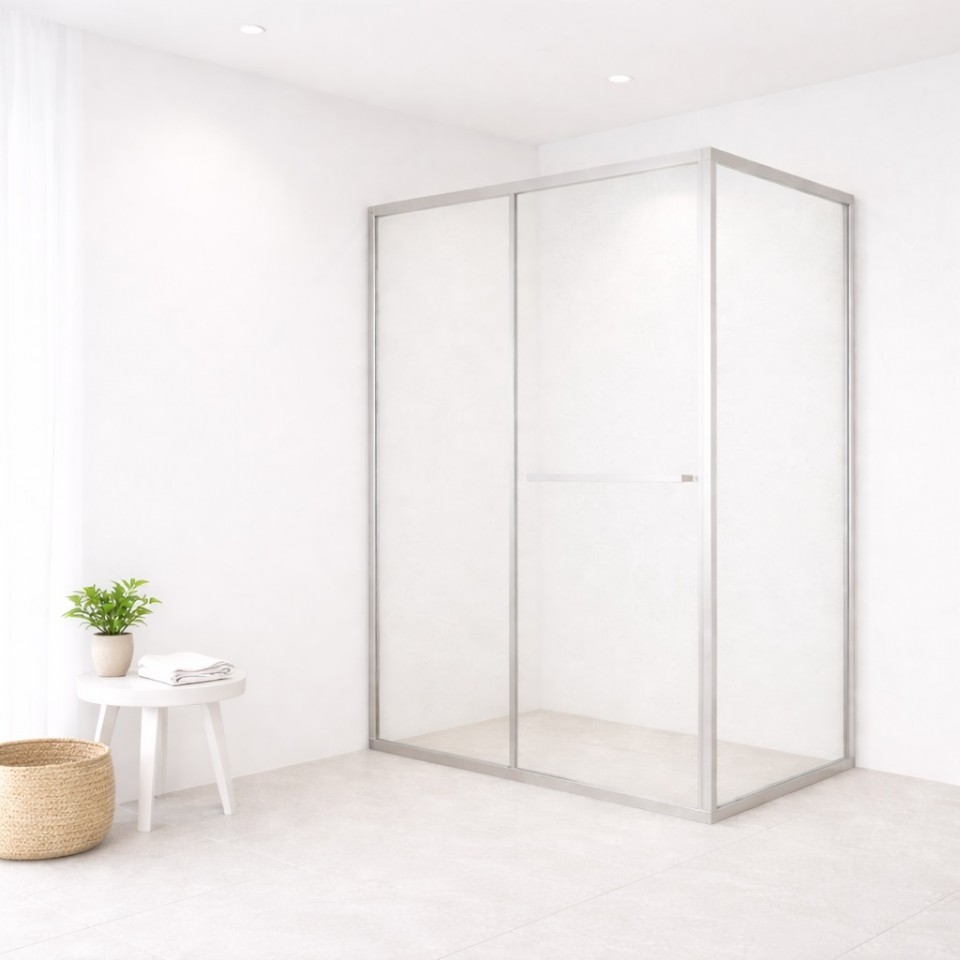 Zuhanykabin, AD LC-32 aszimmetrikus, beforg�s ajt�, 6 mm �veg, 90x90 cm 