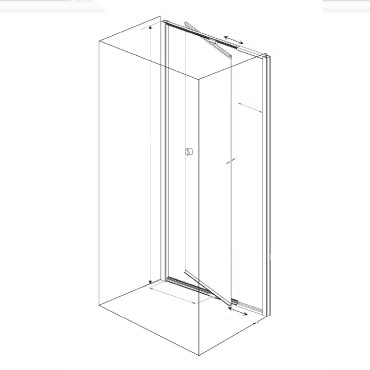 Zuhanykabin, AD LC-32 aszimmetrikus, beforg�s ajt�, 6 mm �veg, 120x90 cm