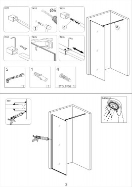 Zuhanyfal, AD LC-WLM-120 Walk-In, 8 mm nano �veg, 120x200 cm 