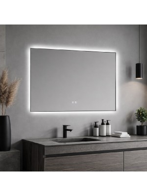 Inspiro Design, Vetro Smart, sz�gletes okos t�k�r, h�tt�rvil�g�t�ssal, fekete, 25W, 100x70 cm