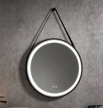 Inspiro Design Ora Smart, k�r alak� okos t�k�r, keretvil�g�t�ssal, fekete, 25W, 70x70 cm