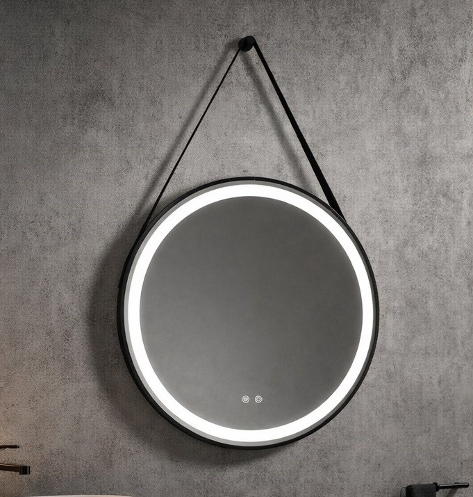 Inspiro Design Ora Smart, k�r alak� okos t�k�r, keretvil�g�t�ssal, fekete, 25W, 70x70 cm