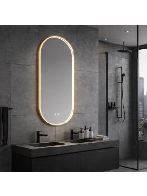 Inspiro Design, Gemma Smart, kapszula form�j� okos t�k�r, keretvil�g�t�ssal, arany, 40x90 cm