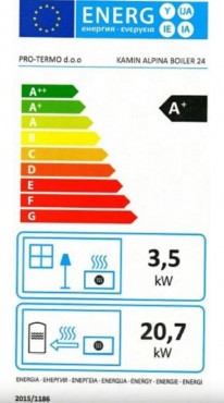 Warnex, Alpina Boiler 24, v�zteres, feh�r csemp�s kandall�, 24kW