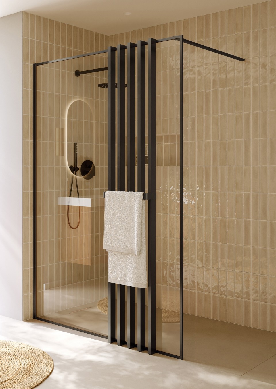 Riho, Define Decoscreen, G010007303, dekorfal t�r�lk�z�tart�val, gun metal, 40x200 cm,