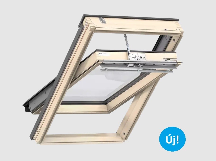 Velux, Elektromos tet�ablak, GLL MK06 106421, k�szre lakkozott fa, 78x118 cm