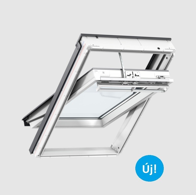 Velux, Elektromos tet�ablak, GLU MK06 006421, m�anyag bevonat fa maggal 78x118 cm