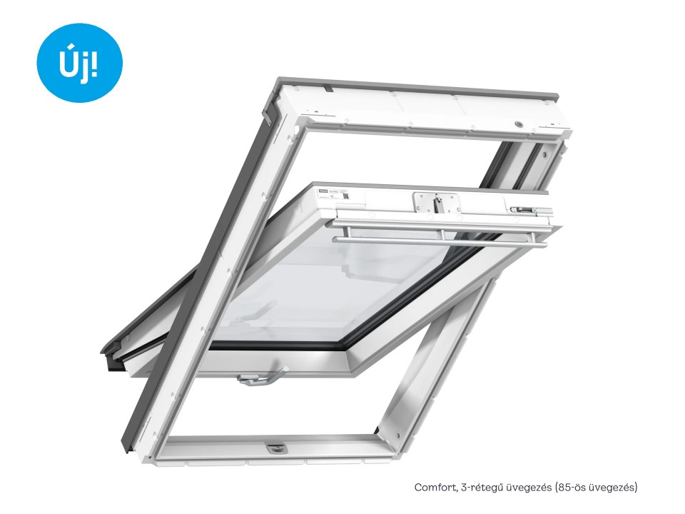 Velux, Tet�ablak GLU MK06 0085B, m�anyag bevonat fa maggal, als� kilincses 78x118 cm