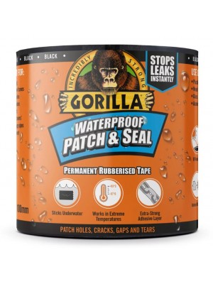 Ragaszt�szalag, Gorilla Waterproof Tape, v�z�ll�, foltoz� �s t�m�t�, 3m x 100mm, fekete, 3044720