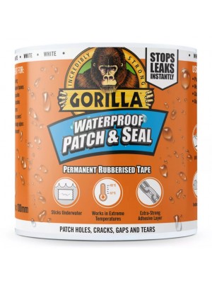 Ragaszt�szalag, Gorilla Waterproof Tape, v�z�ll�, foltoz� �s t�m�t�, 3m x 100mm, feh�r, 105292