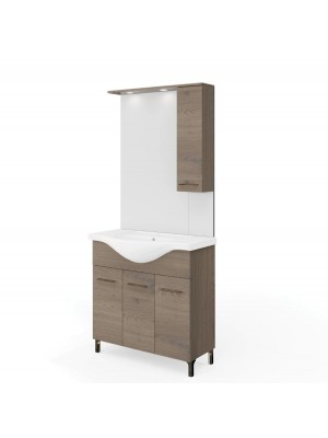 S-Due Rubino 85, 3 ajt�s als�szekr�ny, mosd�kagyl�val, t�k�r szekr�ny, 4610+4624D, Noce Americano