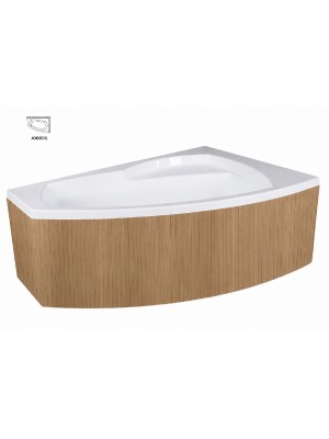 M-Acryl, Claudia asszimetrikus k�d, jobbos, tr�pusi fa el�lappal - t�lgy sz�n�, lefoly� �s k�dl�bbal, 160x105 cm