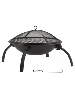Rojaplast Vesuv, t�zrak�hely, szikrafog�val �s grillr�ccsal, 48 cm �tm., �sszecsukhat�, fekete