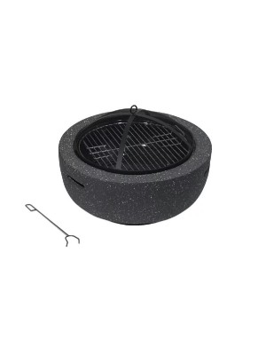 Rojaplast La Palma, t�zrak�hely szikrafog�val �s grillr�ccsal, 44 cm �tm., sz�rke