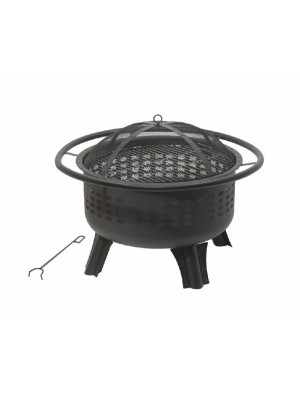 Rojaplast Merapi, t�zrak�hely, szikrafog�val �s grillr�ccsal, 57 cm �tm., fekete