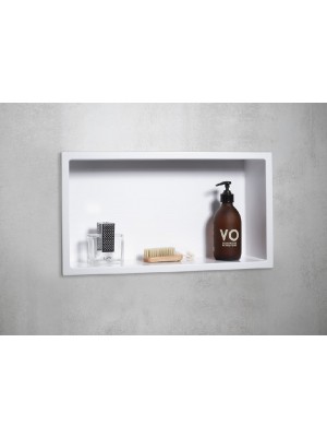 Sapho, Polysan Inserta, burkolhat� s�llyesztett polc, �nt�ttm�rv�ny, 51x27 cm, feh�r 