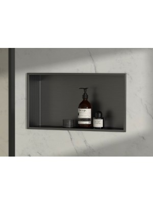 Sapho, Polysan Inserta, burkolhat� s�llyesztett polc, inox, 51x27 cm, antracit