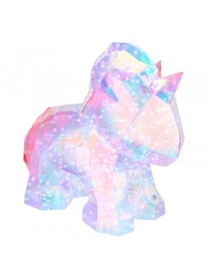 Asztali l�mpa, Globo Brondar, USB-s, unikornis, krist�lyhat�s�, �tl�tsz�/r�zsasz�n 28088N