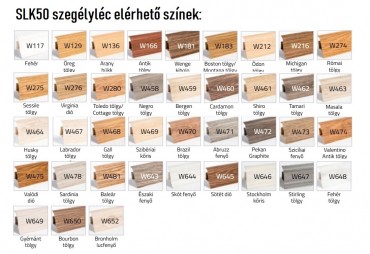 Szeg�lyl�c, PVC, SLK50 Michigan t�lgy W216 (2,5 m/sz�l)