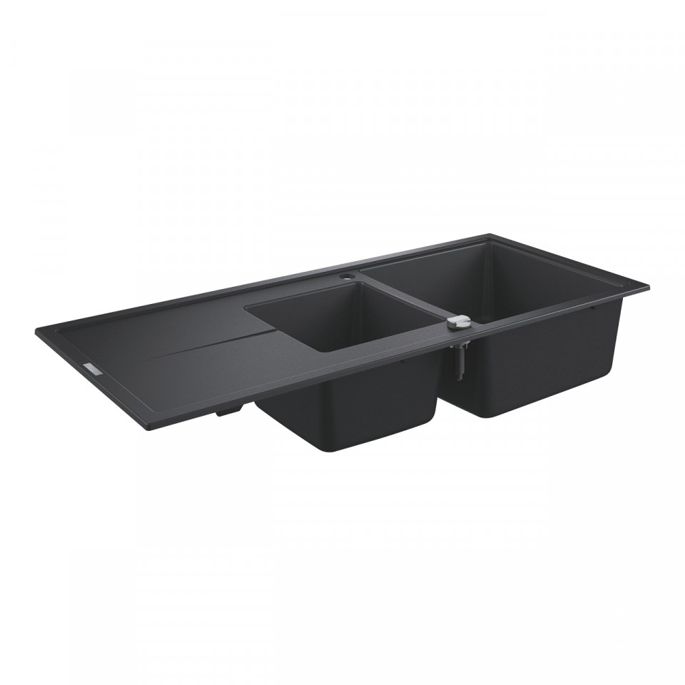 Grohe, K400 grnit mosogat, 2 medencs, grnit fekete, 116*50 cm 31643AP0