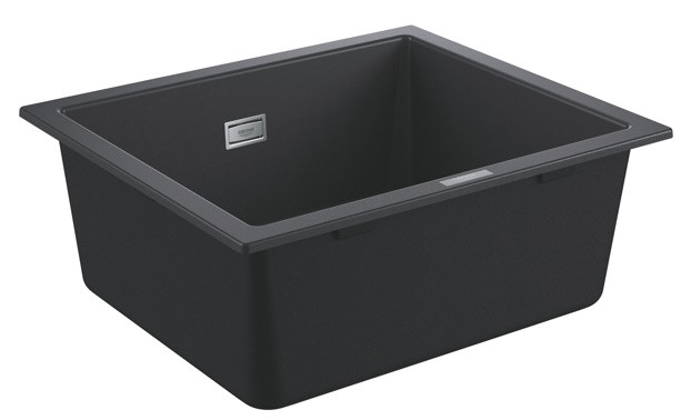 Grohe, K700 gr�nit mosogat�, alulr�l be�p�thet�, 1 medenc�s, gr�nit fekete, 53,3*45,7 cm 31654AP0