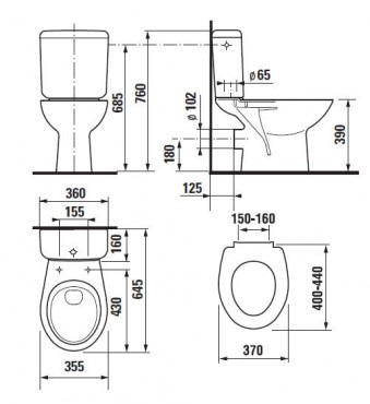 Jika, ZETA kombi WC mly blts hts kifolys H8253960002411 I.o