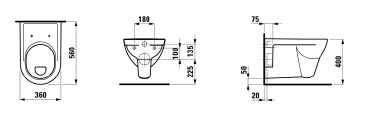 Laufen, PRO WC, fali, skblts, hts kifolys, H8209510000001