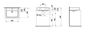 Laufen, PRO Mosd 60 cm, H8179520001041