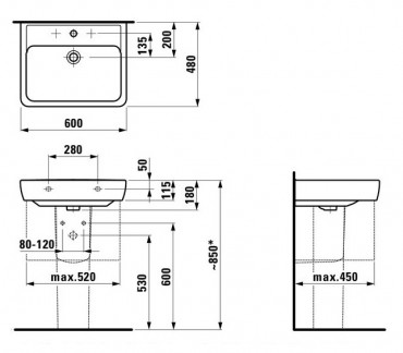 Laufen, PRO mosd, 60*48 cm, H8189520001041