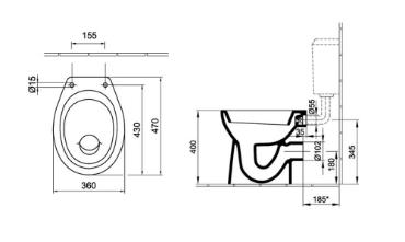 Alfldi, Bzis WC cssze 4030 00 01, lapos blts, hts kifolys