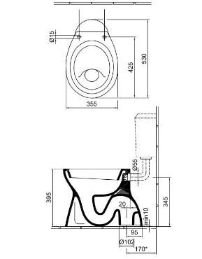 Alfldi, Bzis WC cssze 4032 00 01, lapos blts, als kifolys