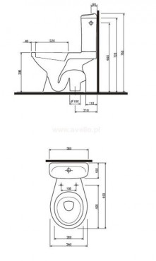 WC, Kolo, Idol 19012000, monoblokkos kombi, ll, als kifolys, mlyblts