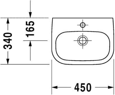 Duravit, D-Code kzmos, 45*34 cm, 07054500002