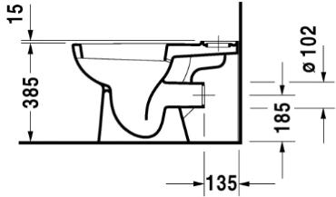 Duravit, D-Code ll WC, mlybts, hts kifolys, 21110900002