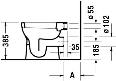 Duravit, D-Code ll WC, skblts, hts kifolys, 21090900002